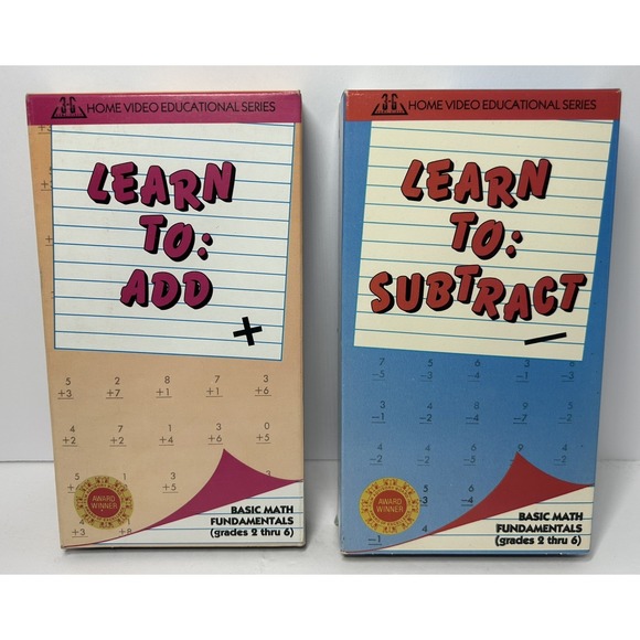 Other - Learn To Add & Subtract Home Video Educational Series VHS Cassette‎ Tape